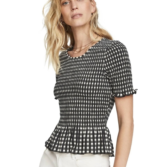 Scotch & Soda | Smocked Checked T Shirt - Picture 6 of 8